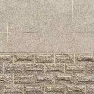 邯郸 黄金麻自然面蘑菇石配荔枝面干挂