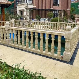 邯郸黄金麻花岗岩石材栏杆，扶手，将军柱，花瓶柱