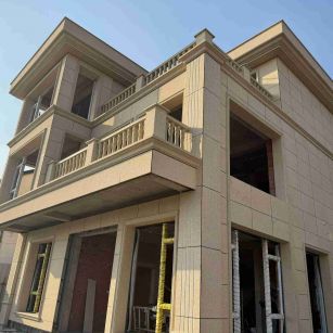 邯郸 黄金麻花岗岩石材荔枝面外墙干挂效果展示