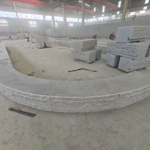 邯郸 芝麻白异形坐凳，自然面光面弧形加工