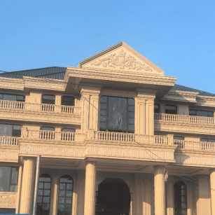 邯郸黄金麻别墅外墙干挂石材效果示例