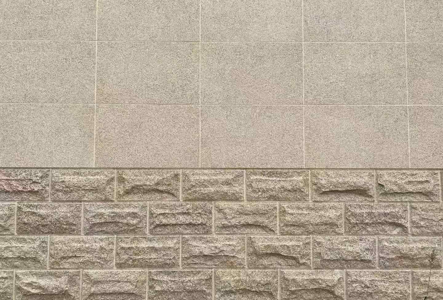 邯郸 黄金麻自然面蘑菇石配荔枝面干挂