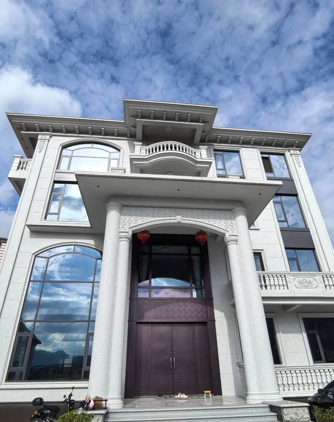 邯郸白麻别墅外墙干挂石材效果示例