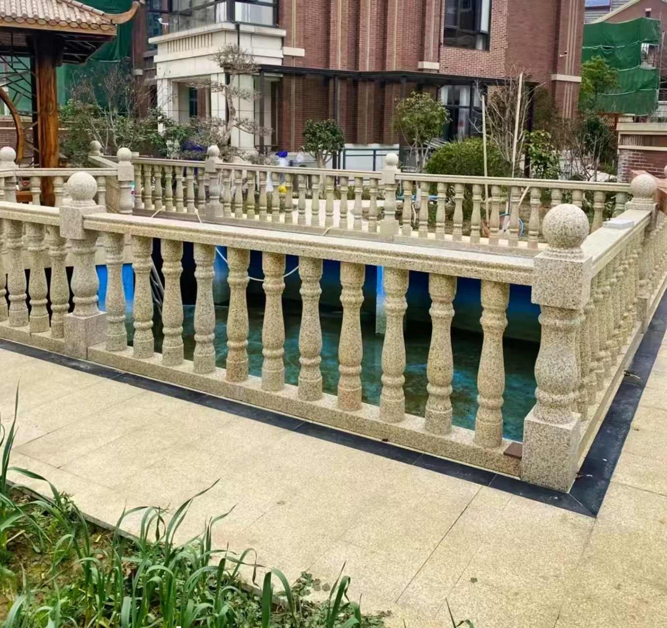 邯郸黄金麻花岗岩石材栏杆，扶手，将军柱，花瓶柱